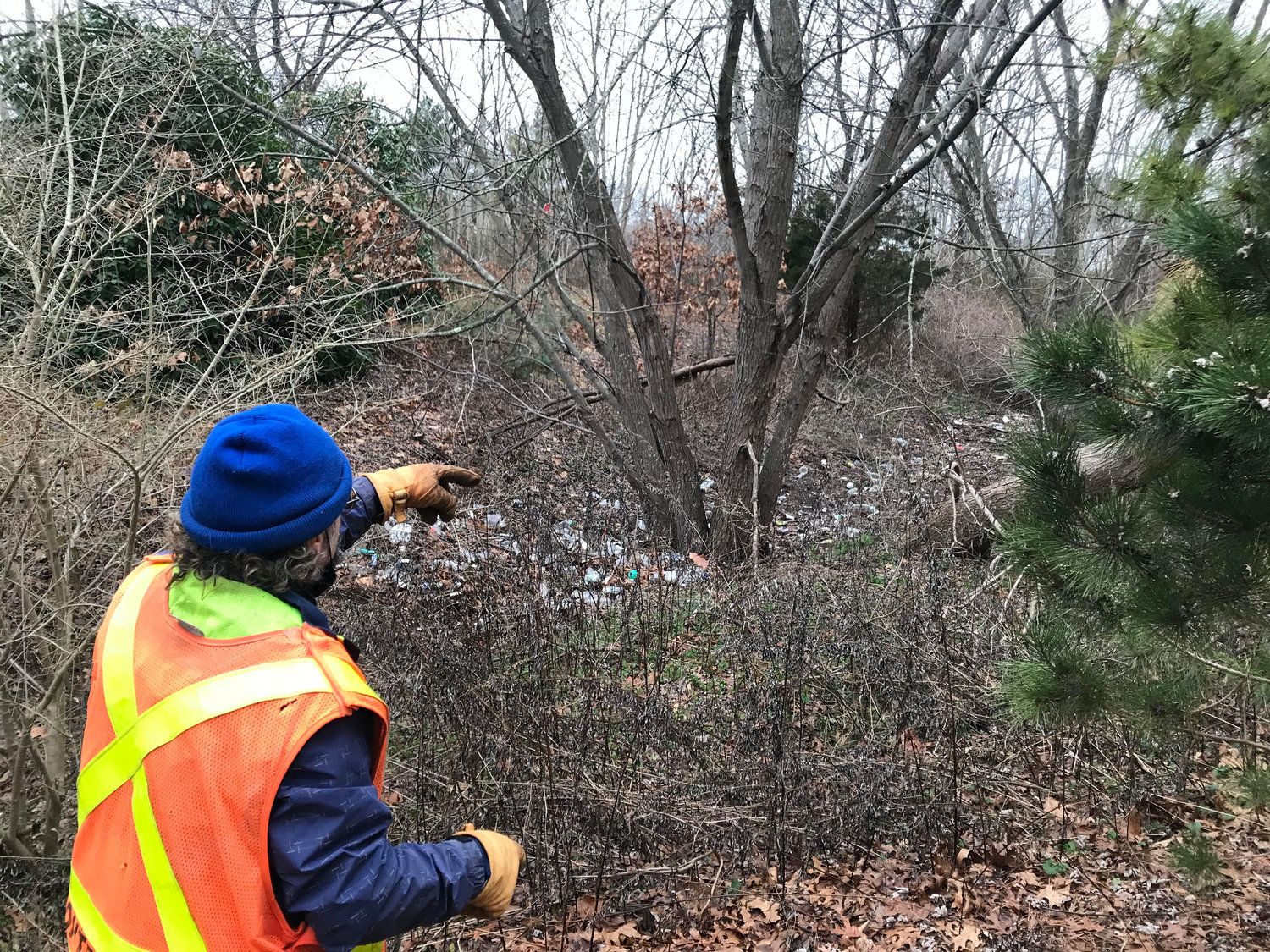 Longtime Keep Islip Clean volunteer William Raftery, of East Islip, said he discovered the litter accumulation roughly two years ago. He estimates there’s over 10 years’ worth of litter in the area.